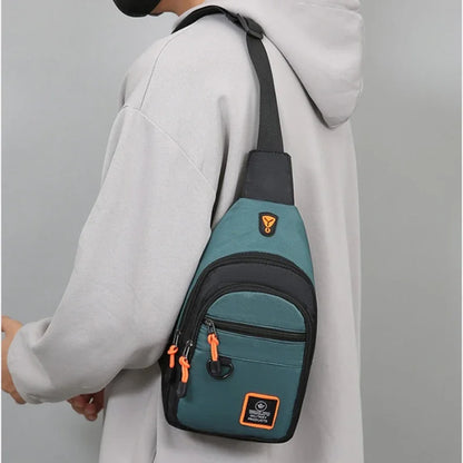 Fashion Men's Chest Bag – Lightweight Oxford Fabric Crossbody Shoulder Bag, Stylish Casual Waist Pack for Men