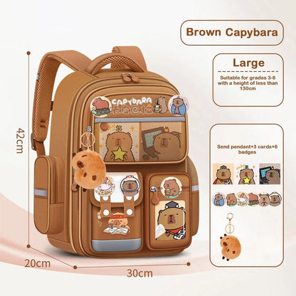 Waterproof Capybara Backpack Large Capacity Alleviate Burden School Bag Protecting Spine Widen Straps Backpack for Students