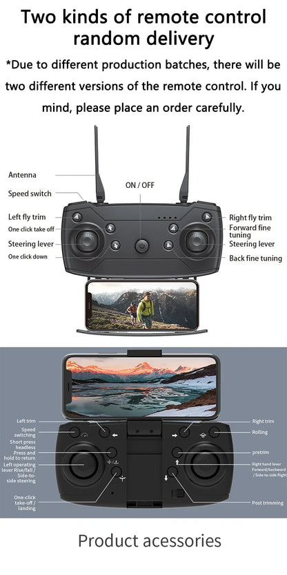 KBDFA E88 Pro 2023 WiFi FPV Drone – Foldable Quadcopter with 4K HD Camera & Altitude Hold