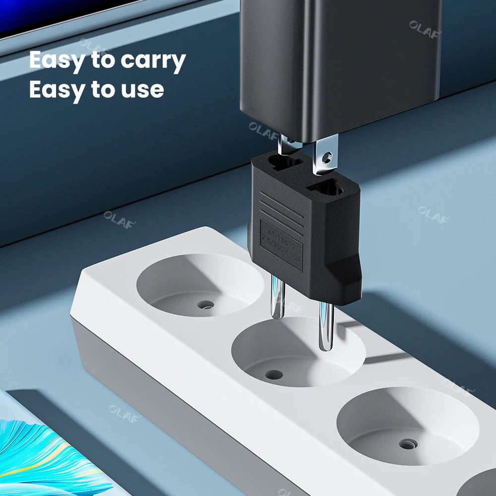 Elough US to EU Plug Adapter – Power Travel Converter for American, China, KR to Europe (1-20pcs)