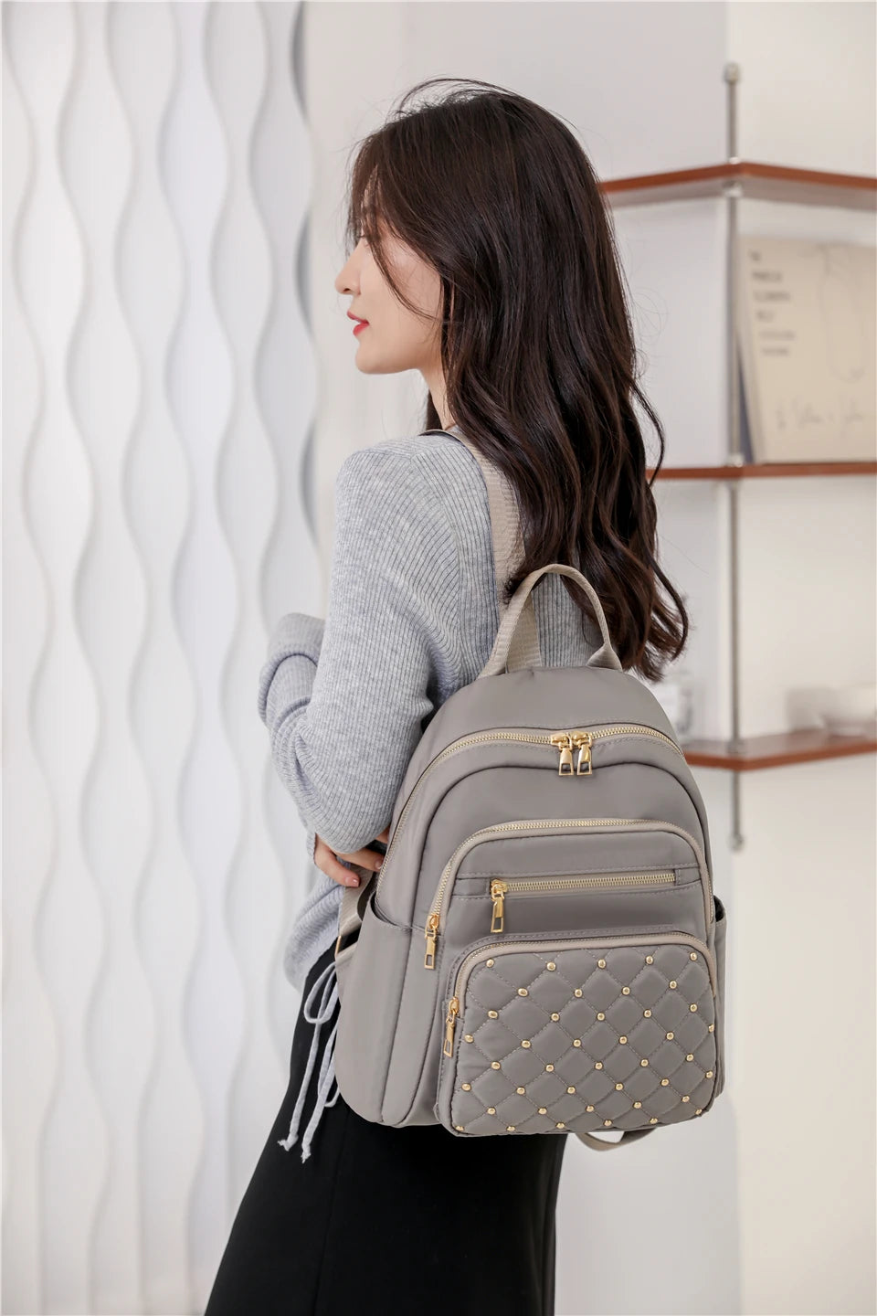 Fashion Nylon Backpack for Women – High-Quality Large Travel and School Bag for Teenage Girls
