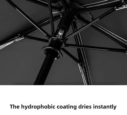 Automatic UV Umbrella Black Glue Sun And Rain Dual Purpose Sunshade Umbrella Logo Printable Three Fold UV Protection Business Ad