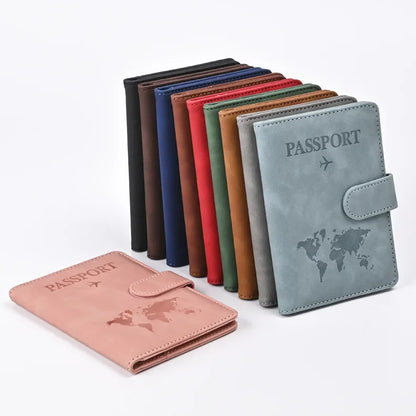 Passport Covers for Women & Men – Letter Print Passport Holder, Flight Ticket Clips, ID & Credit Card Holder, Travel Organizer
