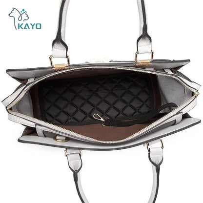 Luxury Pet Carrier Dog Cat Carrier Purse Soft-Sided Leather Handbag Pet Bag for Small Dogs Puppy and Cat TSA Airline Approved