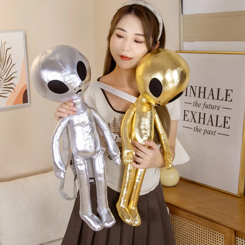60cm Plush Alien Backpack – Soft & Adorable Extraterrestrial-Themed Bag, Perfect for Kids & Creative Gifts!