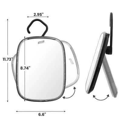 TAILI Shower Mirror Fogless for Shaving, Removable Fog Free Wall Hanging Mirror Portable Bathroom Mirror for Travel Camping