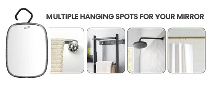 TAILI Shower Mirror Fogless for Shaving, Removable Fog Free Wall Hanging Mirror Portable Bathroom Mirror for Travel Camping