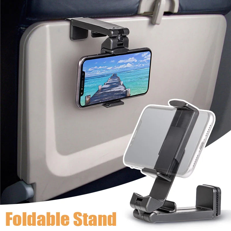 Multifunctional Phone Holder Clip Airplane Train Seat Mount Foldable Phone Stand Portable Mini Bracket Travel Phone Support
