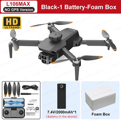 L106 MAX Brushless Dual Camera Drone – 360° Obstacle Avoidance, 2.4GHz RC Quadcopter with HD Camera