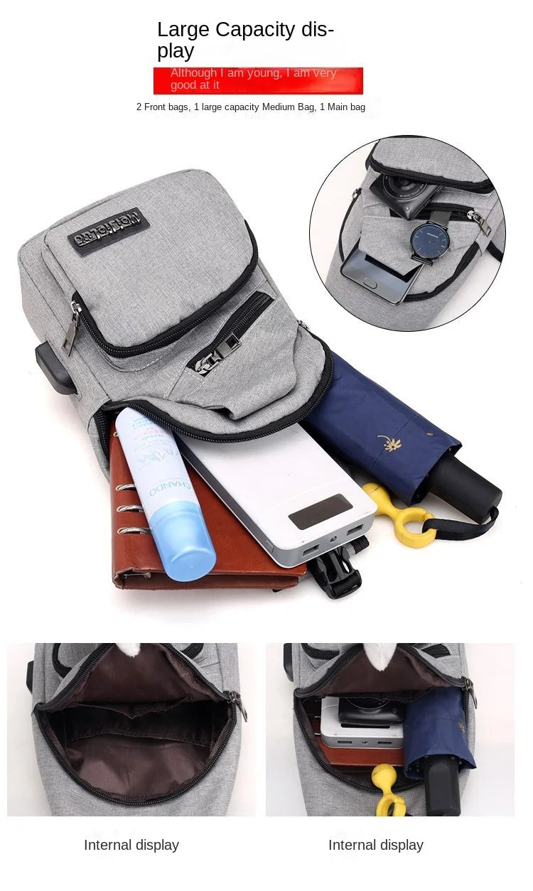 Fashion Casual Crossbody Bag Small Men's Shoulder Bag Men Diagonal Backpack Messenger Phone Bag Boy Fanny Chest Pack New