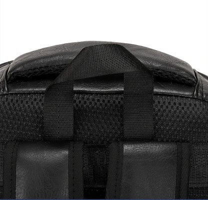 High-Quality USB Charging Backpack for Men – PU Leather Laptop Backpack, Large Schoolbag for Teenagers and Boys