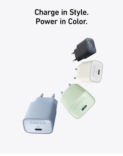 Anker Nano USB-C Charger 30W – High-Speed PIQ 3.0 & PPS Fast Charging Power Adapter, Compatible with iPhone 15/14, Samsung, and More