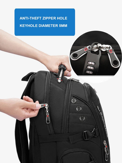 2025 Waterproof Laptop Backpack – 17/20 Inch Oxford Travel Rucksack for Men & Women, School Bag with Modern Design