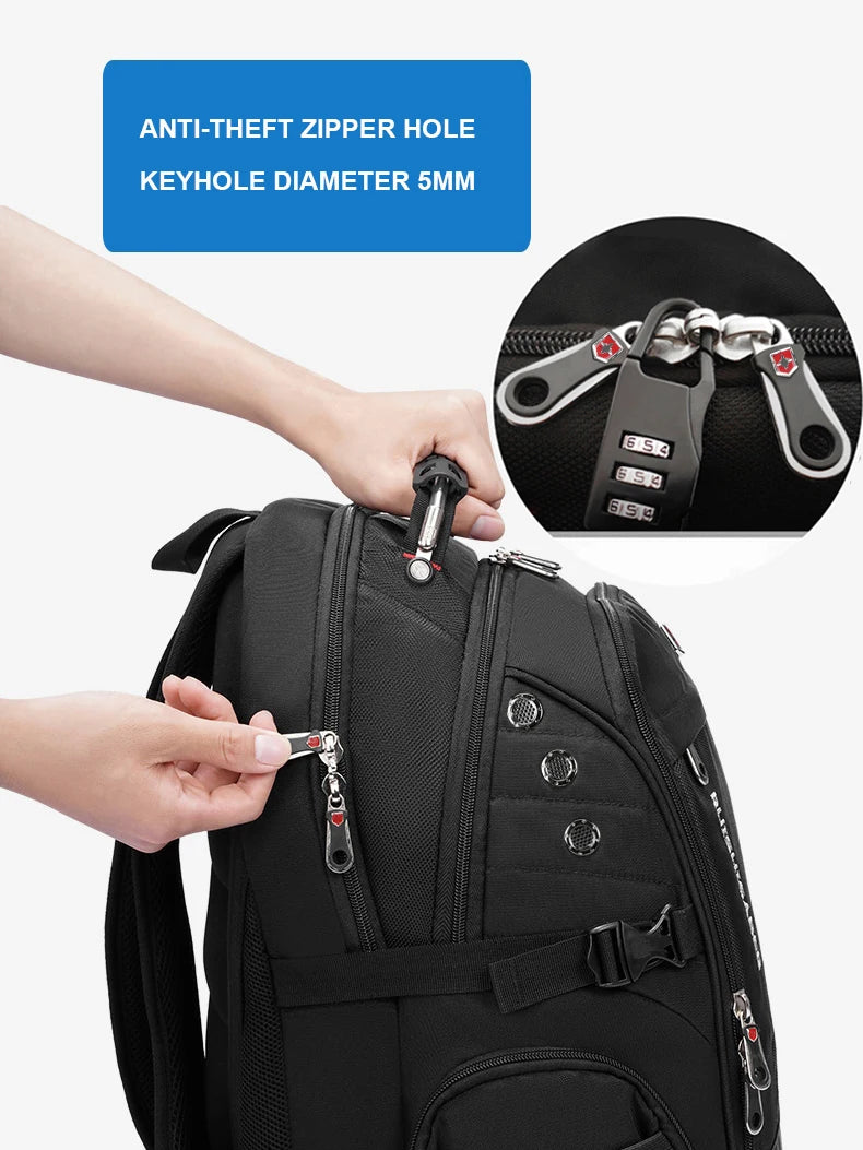 2025 Waterproof Laptop Backpack – 17/20 Inch Oxford Travel Rucksack for Men & Women, School Bag with Modern Design