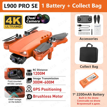 L900 PRO SE GPS Drone – 4K Dual Camera, 5G WiFi FPV, Brushless Motor, Foldable Quadcopter