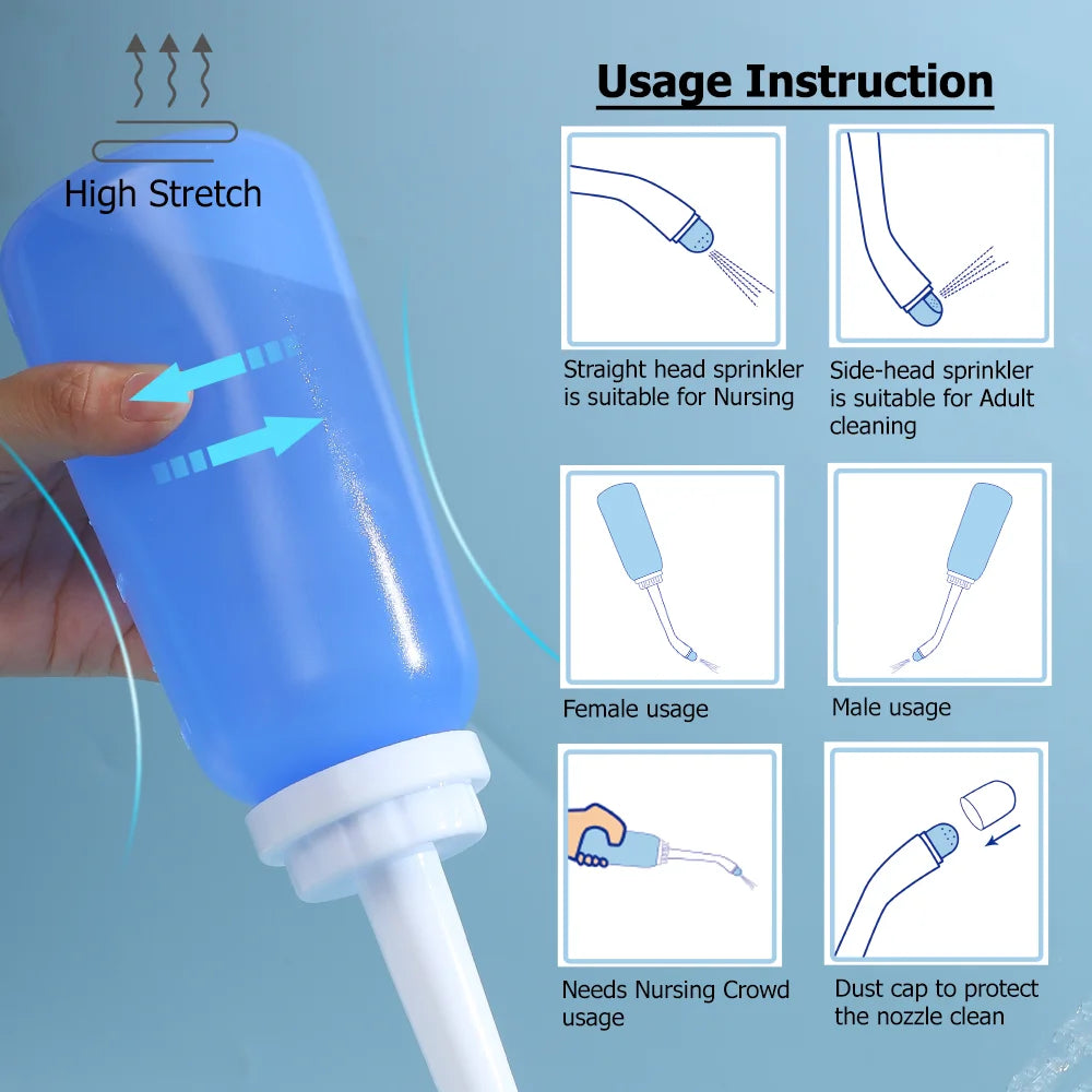 🚿 Handheld Personal Bidet Bottle – 350mL Portable Hygiene Solution for Feminine & Perineum Care! ✨💦
