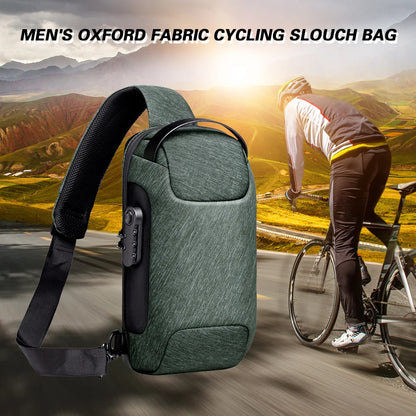 Men's Anti-Theft Crossbody Bag – Waterproof Travel Sling Bag with USB Port & Password Lock