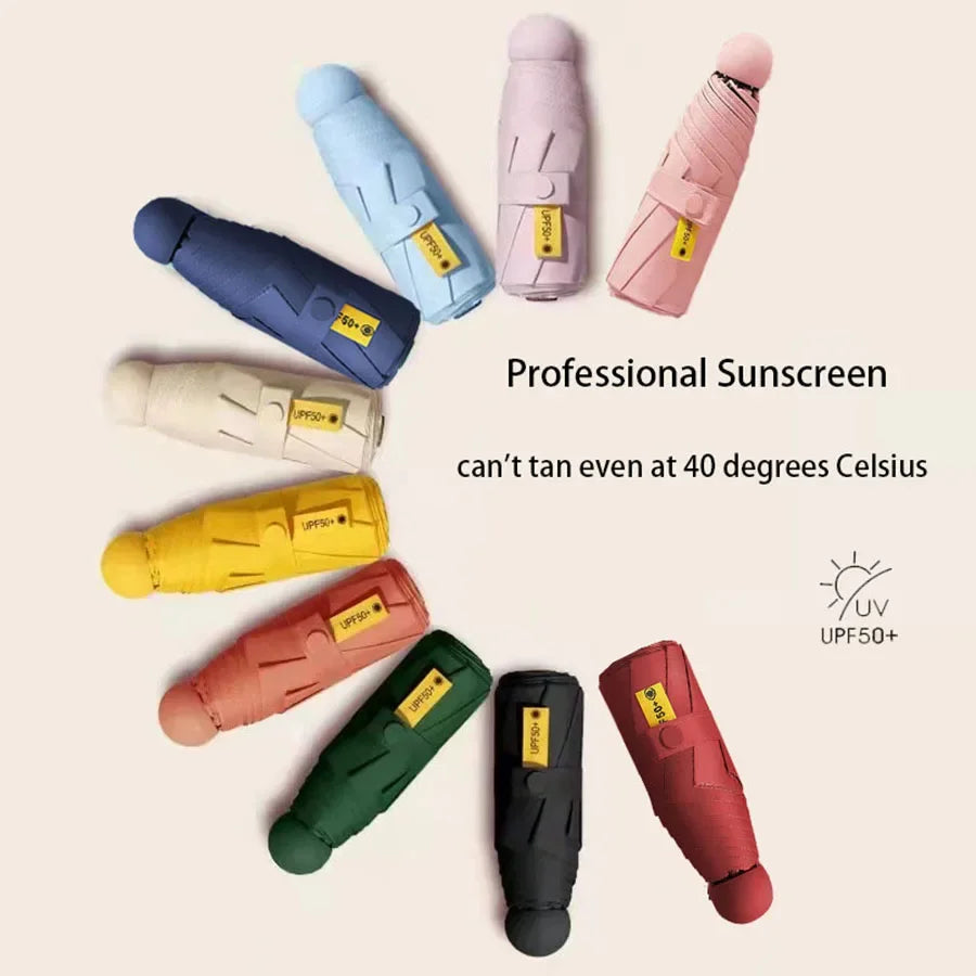 ☀️☔ Ultra-Light Mini Folding Travel Umbrella – Compact, Waterproof & Perfect for Sun & Rain! 🌦️✨
