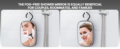 TAILI Shower Mirror Fogless for Shaving, Removable Fog Free Wall Hanging Mirror Portable Bathroom Mirror for Travel Camping