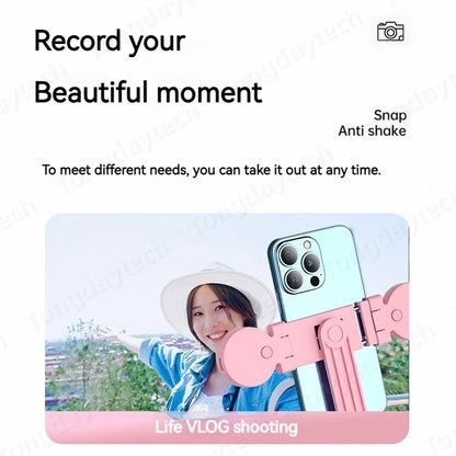 Bluetooth Wireless Selfie Stick – Foldable Phone Stand with Ring Light for Makeup, Video, & Live Streaming