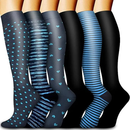 6 Pairs Animal & Fruit Compression Socks – Fun & Supportive Socks for Nurses, Runners & Everyday Wear**