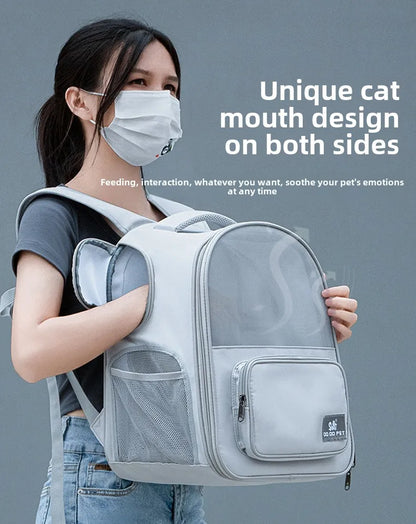 Pet Backpack Expandable Foldable Cat Carrier for Small Medium Dog and Cat Transport Dog Bag Large Space Pets Carrier with Zipper