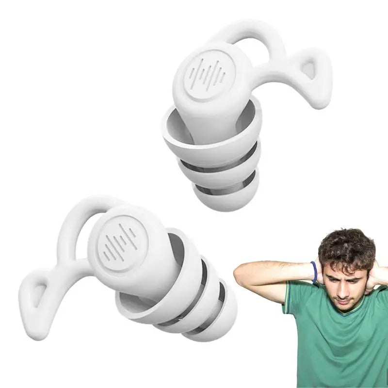 🌙 Enjoy Silence Anywhere – 3-Layer Ultra-Soft Silicone Earplugs for Sleeping, Swimming, Concerts & More! 🏊🎶✨