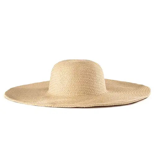 Women 15cm Wide Brim Sun Hat Summer Travel Floppy Straw Hat Female Outdoor Vacation Roll Up UPF50+ Oversized Foldable Beach Hat