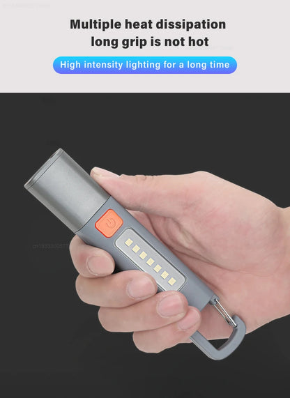 New Xiaomi Portable LED Flashlight – USB Rechargeable, Zoomable Torch for Outdoor Camping, Hiking & Emergency Use