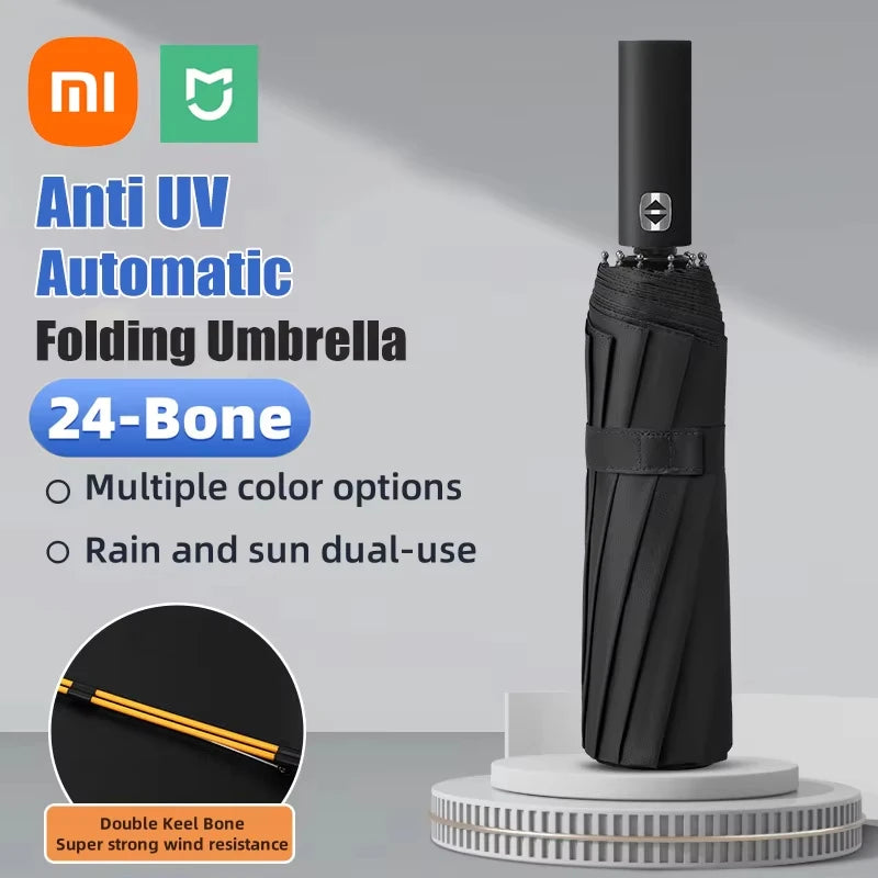 ☔ Xiaomi Mijia 24-Bone Automatic Umbrella – Windproof, UV-Blocking & Travel-Ready for All-Weather Protection! ☀️✨