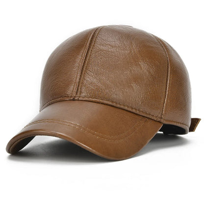 2025 Adjustable Men's Genuine Cowhide Leather Baseball Cap for Fall Winter Outdoor Sports Hat Men Real Cowhide Leather Caps