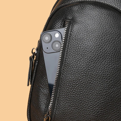 Men's 100% Genuine Leather Chest Bag – Stylish Casual Crossbody & Shoulder Messenger Bag