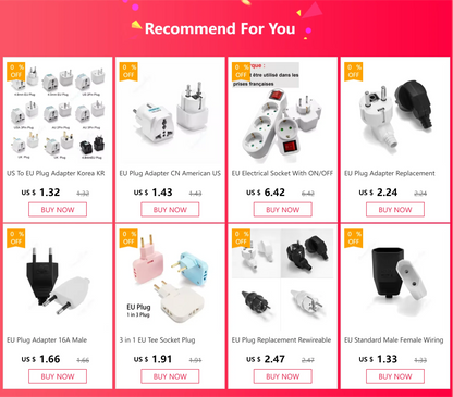 Universal Travel Plug Adapter | US to EU/KR/AU/UK | Power Converter for Europe, Korea, China, America, Canada