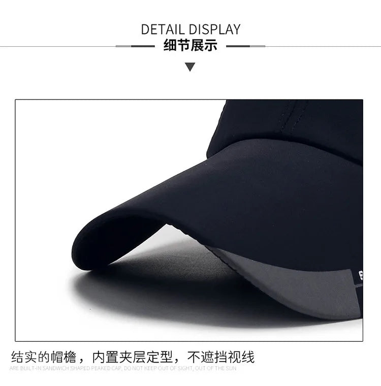 Fashion Adjustable Baseball Cap Sports Caps Solid Sun Hat Casual Snapback Hat Outdoor Nylon Hip Hop Hats for Men Women Unisex