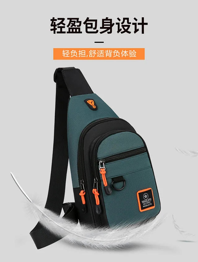 Fashion Men's Chest Bag – Lightweight Oxford Fabric Crossbody Shoulder Bag, Stylish Casual Waist Pack for Men