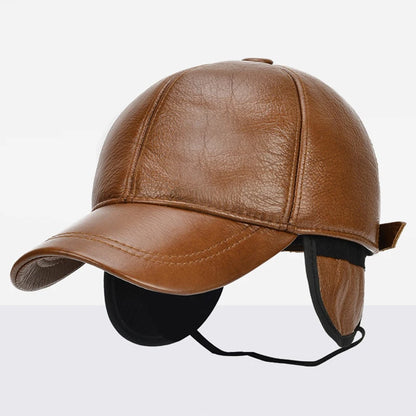 2025 Adjustable Men's Genuine Cowhide Leather Baseball Cap for Fall Winter Outdoor Sports Hat Men Real Cowhide Leather Caps