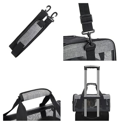 Dog Cat Carrier Bag Soft Side Travel Carriers TSA Airline Approved Transport Medium Size Pet Moving Backpack Bag Accessories