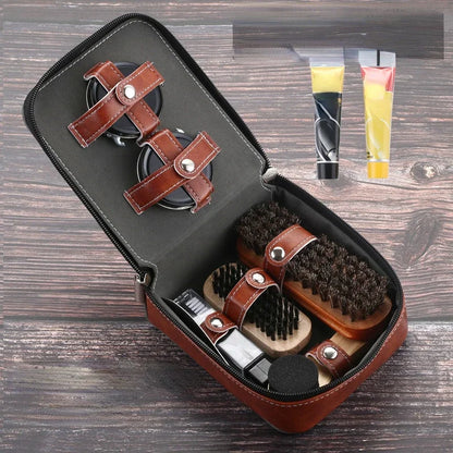 Premium Horsehair Shoe Polish Kit – 9pcs/11pcs Leather Shoe Shine & Care Set