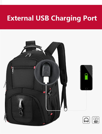 Swiss Multifunctional 17-Inch Laptop Backpack – Durable Travel & College Bag with USB Charging & Water Resistance