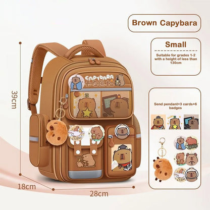 Waterproof Capybara Backpack Large Capacity Alleviate Burden School Bag Protecting Spine Widen Straps Backpack for Students