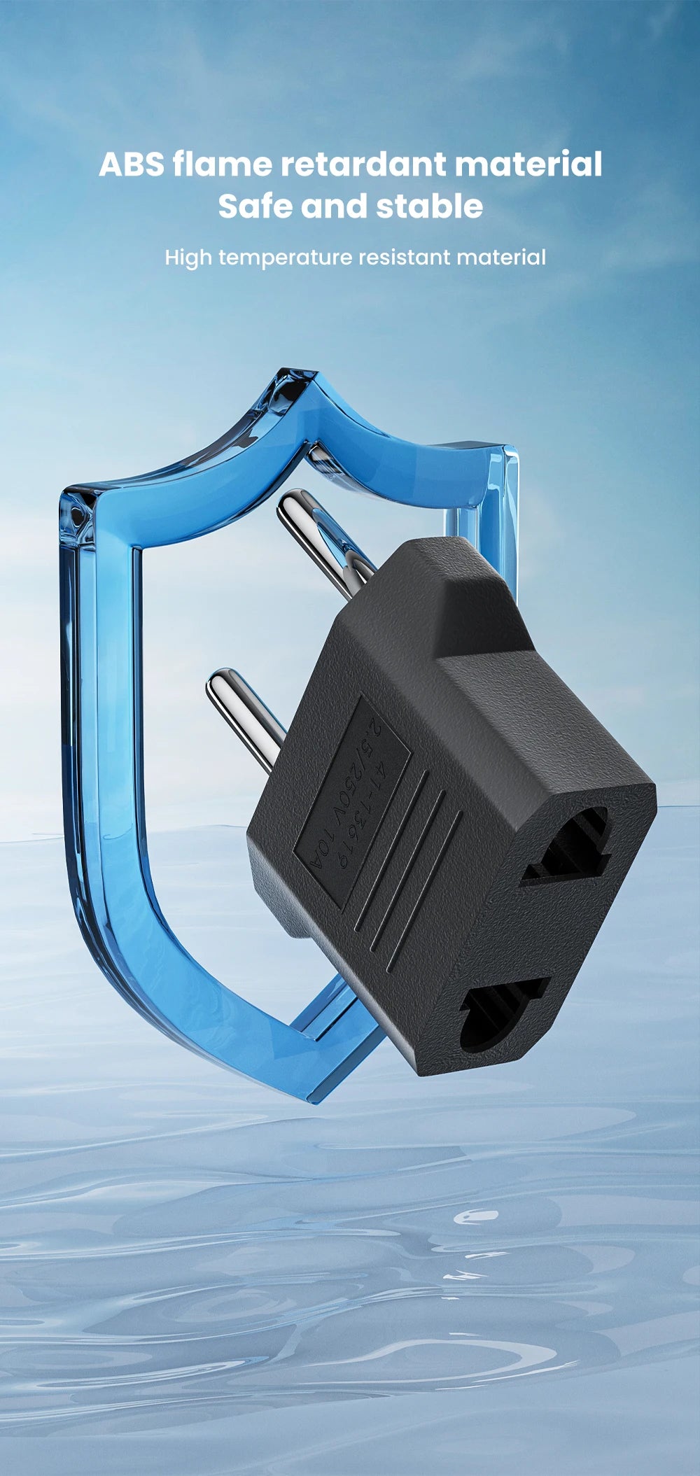 Elough US to EU Plug Adapter – Power Travel Converter for American, China, KR to Europe (1-20pcs)