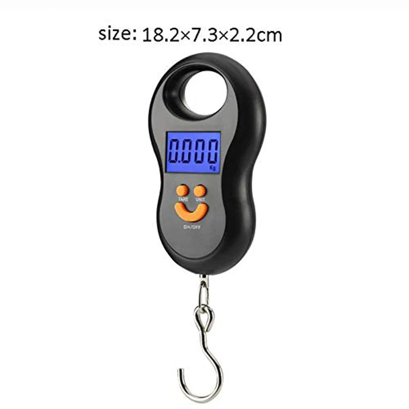 50KG/10g Digital Hanging Scale – LCD Backlit Pocket Scale for Luggage & Fishing