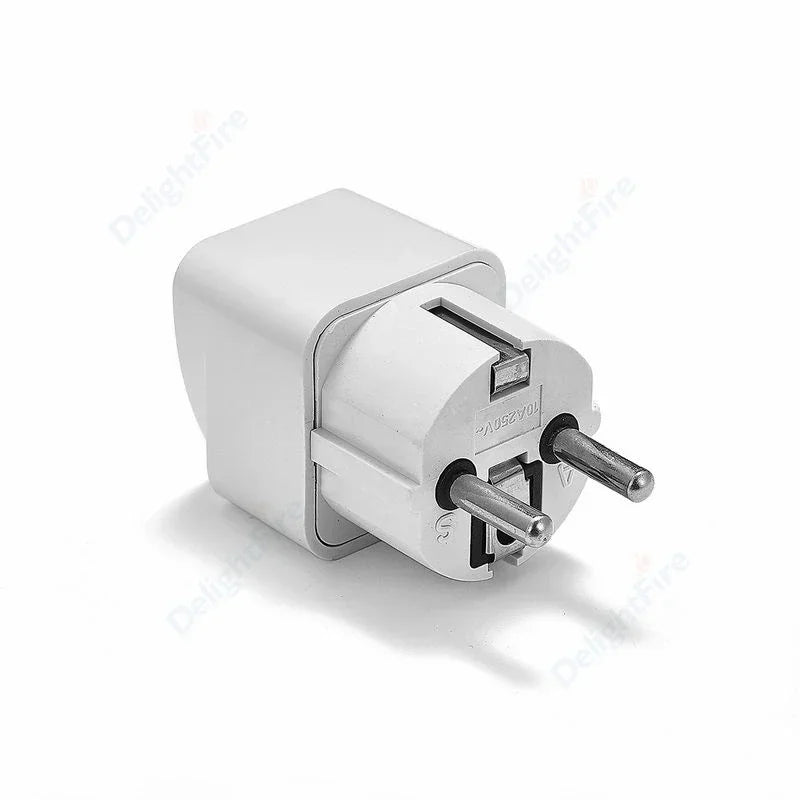 KR Plug Adapter – Universal Travel Adapter AU/UK/US to EU Type E/F Socket | France, Spain, Germany Compatible AC Power Outlet