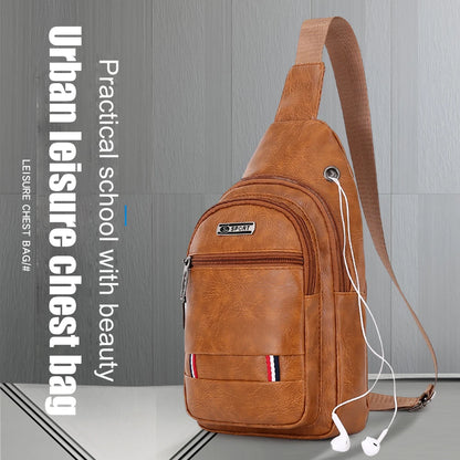 Men's Anti-Theft Chest Shoulder Bag – Casual Multi-Pocket Crossbody & Waist Tote
