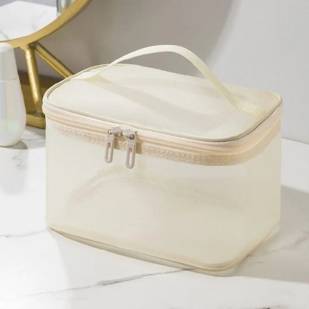Fashion Transparent Mesh Travel Cosmetic Bag – Large Capacity 1/2/3 Layer Toiletry & Makeup Organizer for Women
