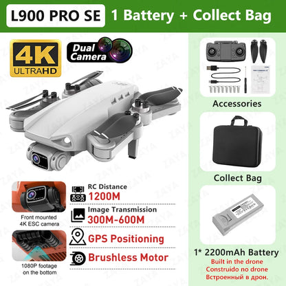 L900 PRO SE GPS Drone – 4K Dual Camera, 5G WiFi FPV, Brushless Motor, Foldable Quadcopter