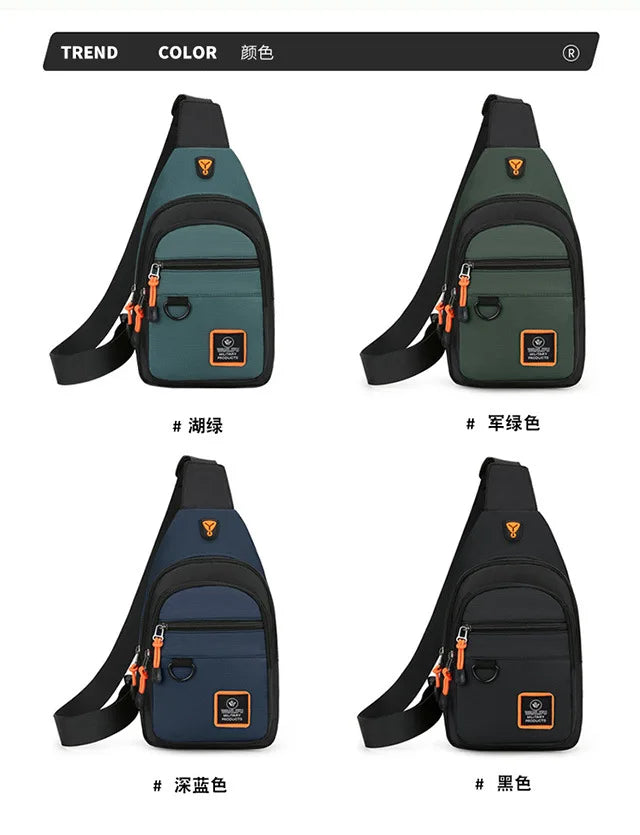 Fashion Men's Chest Bag – Lightweight Oxford Fabric Crossbody Shoulder Bag, Stylish Casual Waist Pack for Men