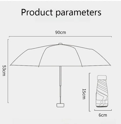 Mini Umbrella Capsule Umbrella Sunny and Rainy Dualuse Rainproof Sun Protection Outdoor Traveling Portable Parasol Umbrella