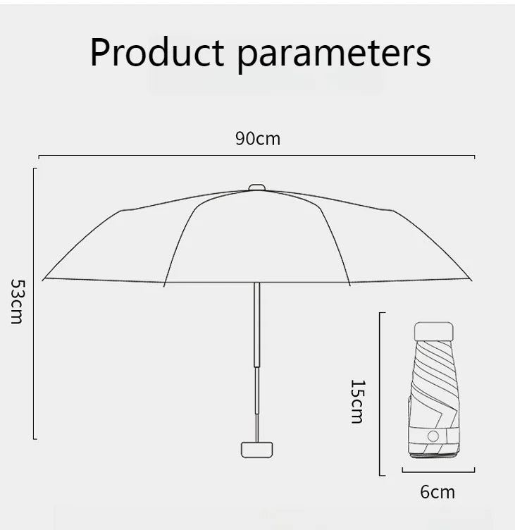 Mini Umbrella Capsule Umbrella Sunny and Rainy Dualuse Rainproof Sun Protection Outdoor Traveling Portable Parasol Umbrella