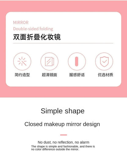 Mini LED Folding Makeup Mirror – Portable Magnifying Compact Mirror for Travel & Beauty